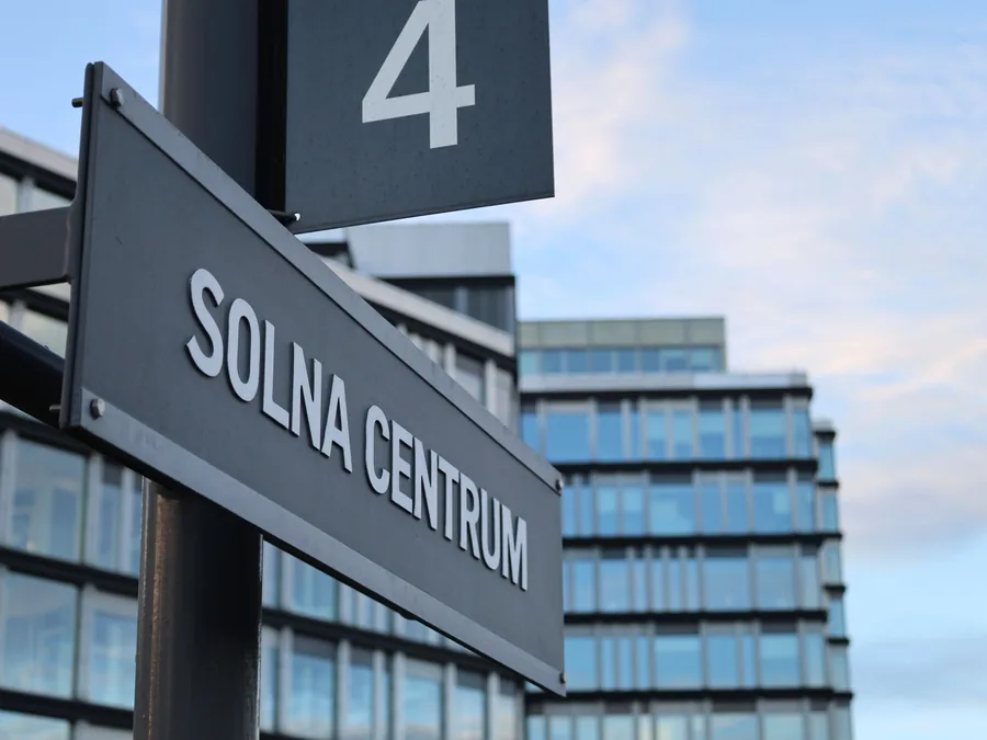 Moderna flerbostadshus vid Solna centrum